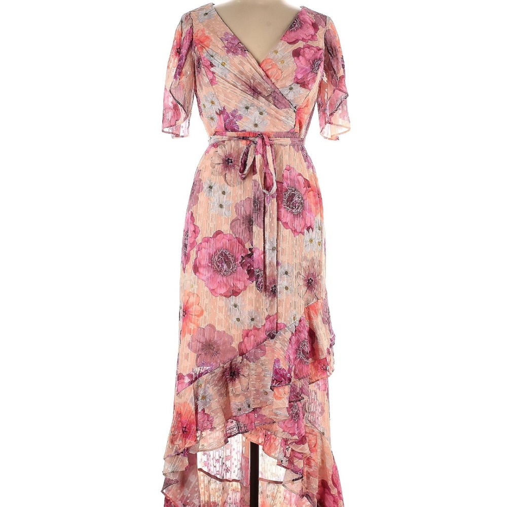 Romantic Faux-Wrap Gown